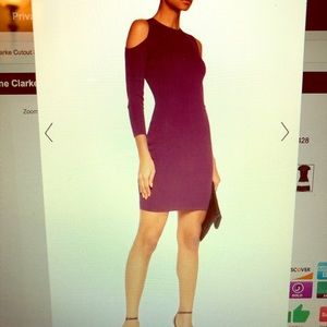 Line Clarke cutout stretch-knit mini purple dress Herve